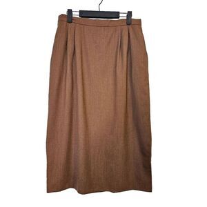 Land's End modest 100% wool brown skirt. Size 14.